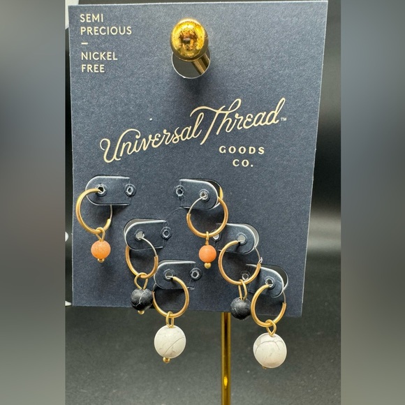 Universal Thread Semi Precious Stones Dangling Earrings - Picture 6 of 7